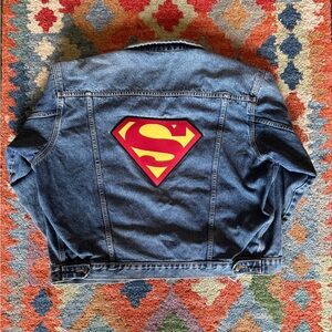 vintage men’s 1999 Warner Bros Studio Store Superman DC Comics denim jacket